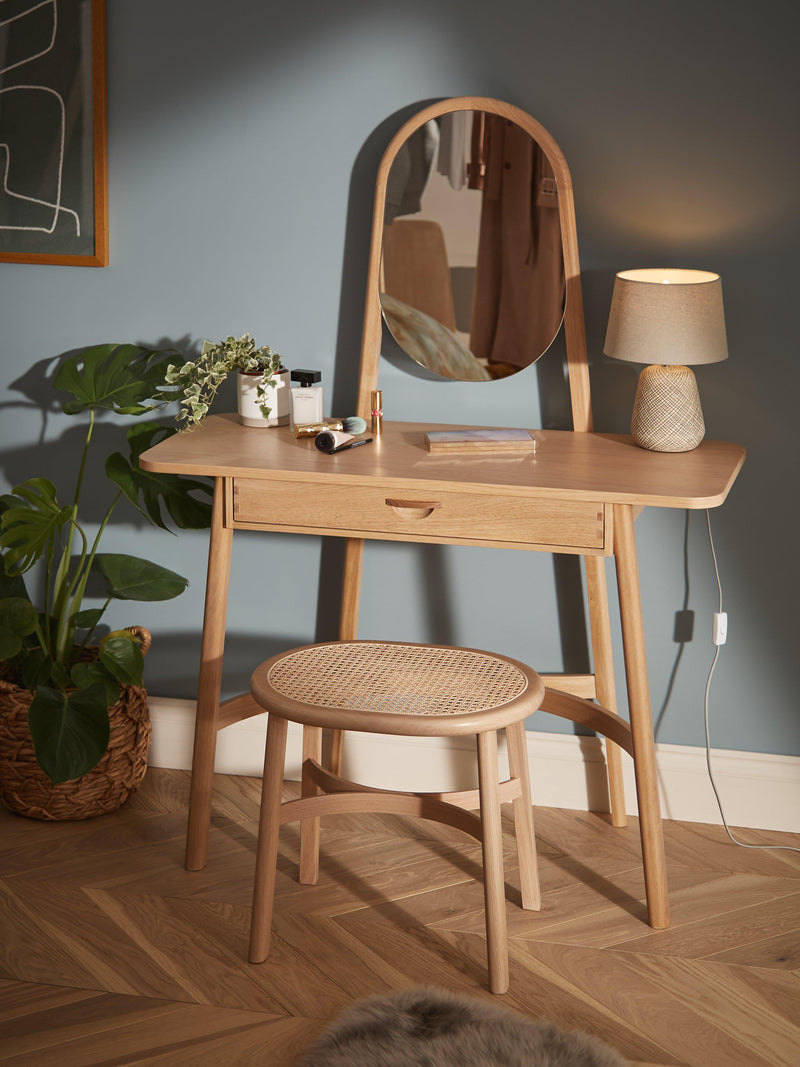 John Lewis rattan dressing table stool natural finish, UK version