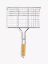 John Lewis John Lewis Stainless Steel BBQ Grill Basket with Bamboo Handle- Buy online at McGrocer