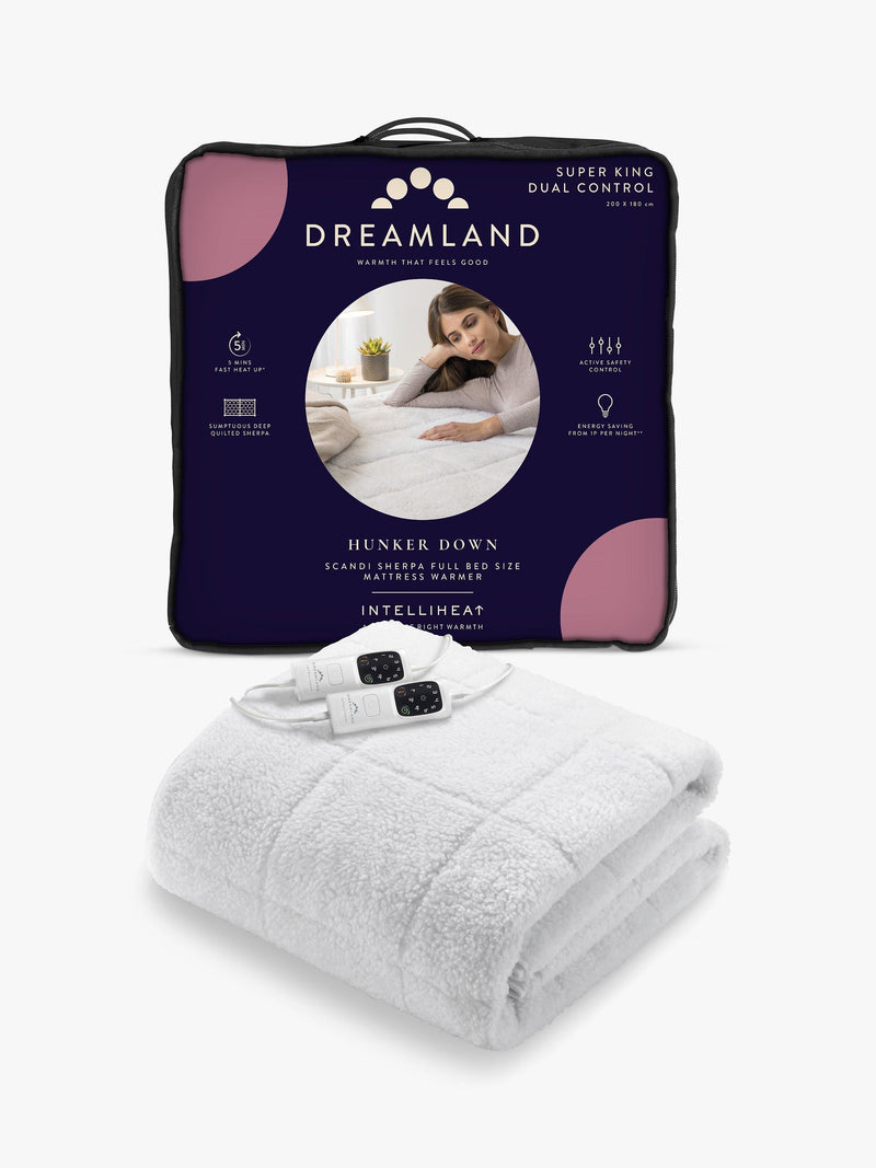 Dreamland sherpa electric underblanket white full bed size - British product