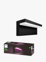John Lewis Philips Hue Nyro White and Colour Ambiance LED Smart Outdoor Wall Light, Black- Buy online at McGrocer
