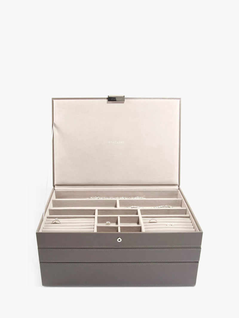 Stackers supersize jewellery box mink with compartments, UK version