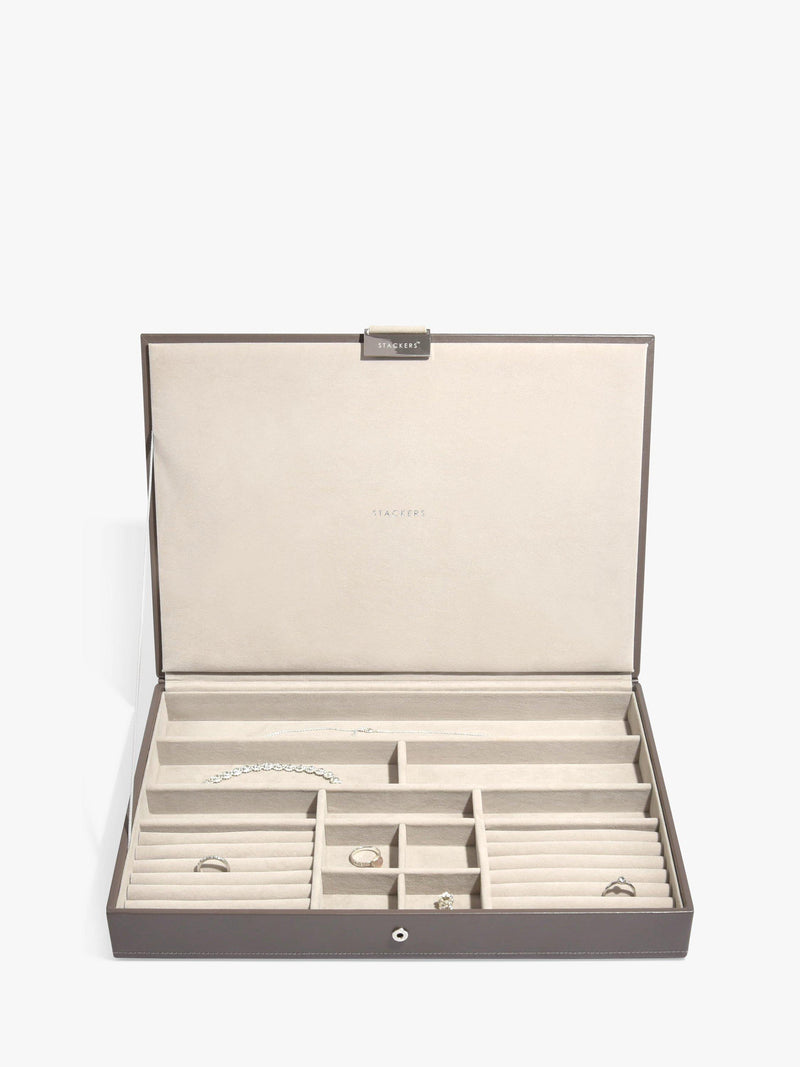 Stackers supersize jewellery box mink with compartments, UK version