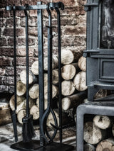 John Lewis Forged Iron Fireside Companion Set with Long Handles, 4 Piece- Buy online at McGrocer