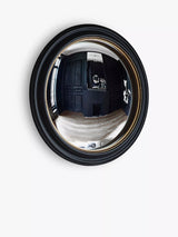 John Lewis Gallery Direct Rockbourne Round Wood Frame Wall Mirror, 63cm, Black- Buy online at McGrocer