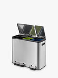 EKO Ecocasa 3 Section Recycling Bin, Stainless Steel, 3x 15L