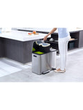 EKO Ecocasa 3 Section Recycling Bin, Stainless Steel, 3x 15L