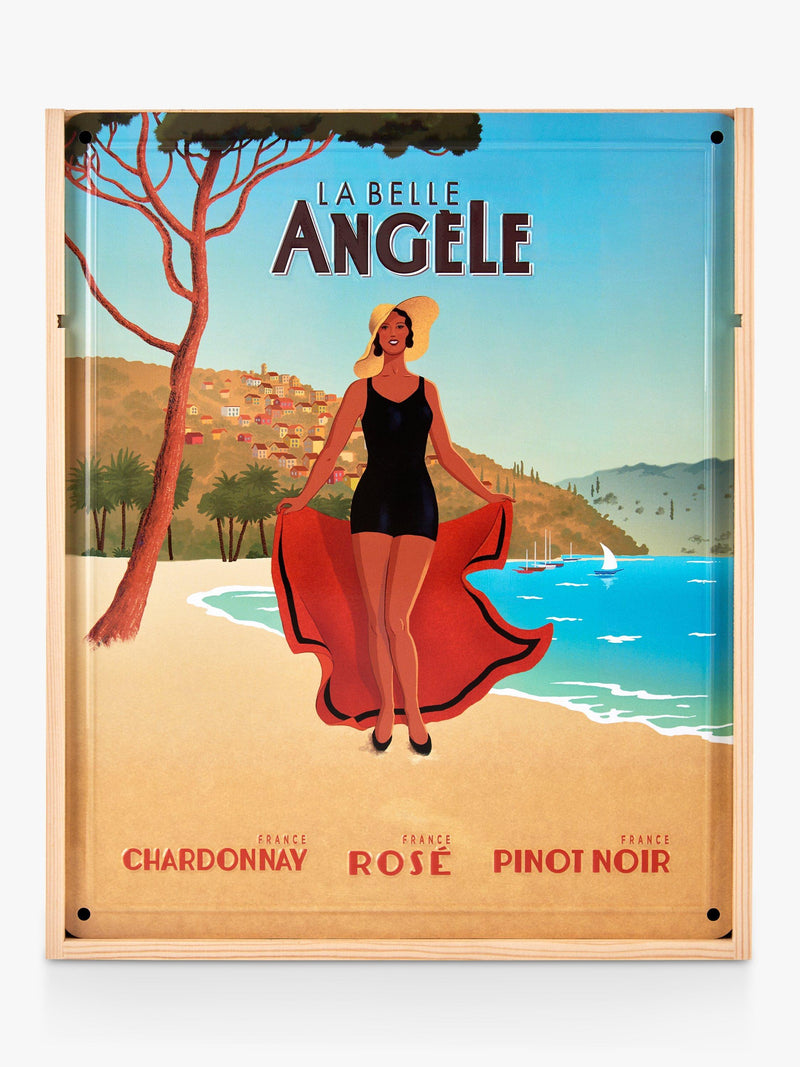 La Belle Angèle wine trio set with Chardonnay, Rosé, and Pinot Noir, 3x 75cl, UK version