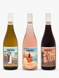 La Belle Angèle wine trio set with Chardonnay, Rosé, and Pinot Noir, 3x 75cl, UK version