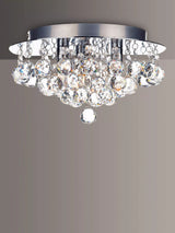 John Lewis Där Pluto Flush Crystal Ceiling Light, Clear/Polished Chrome, 29 cm- Buy online at McGrocer