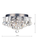 Där Pluto flush crystal ceiling light 29cm, imported from the UK