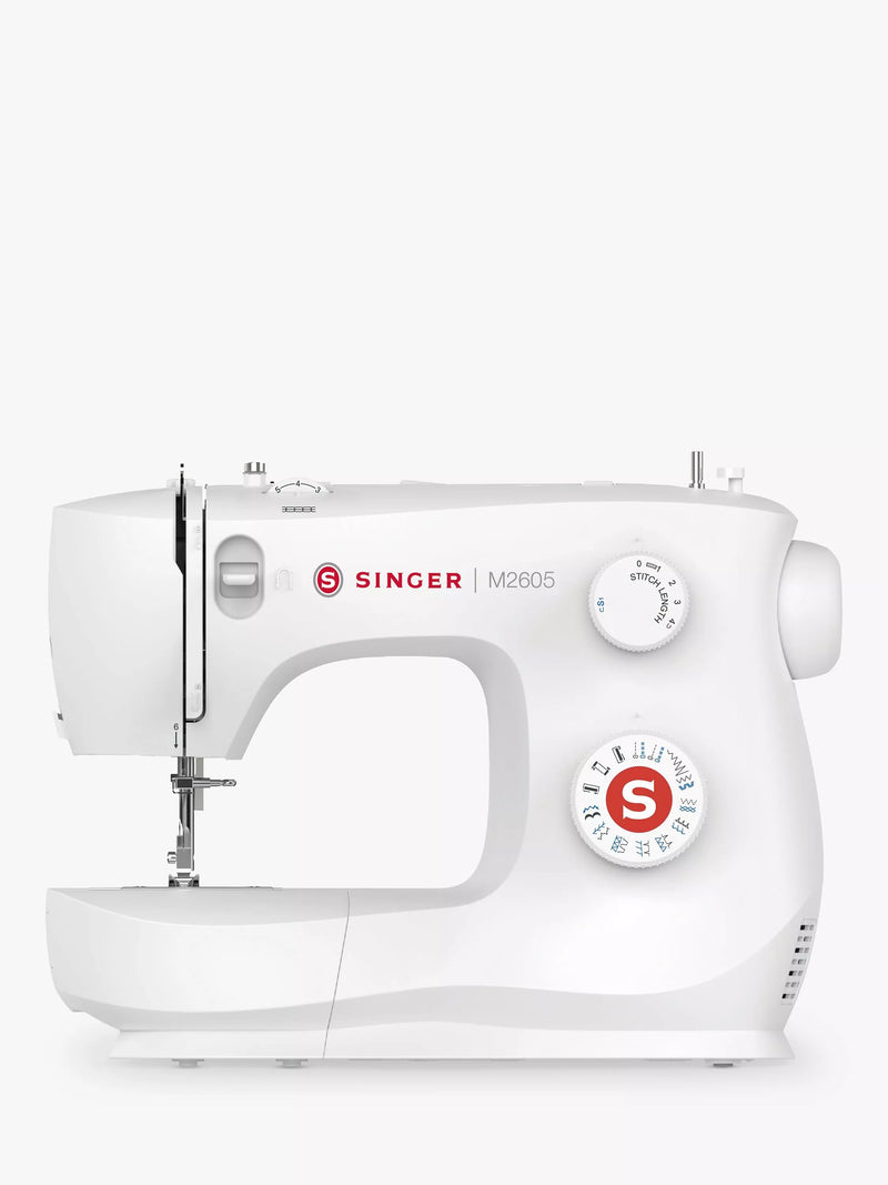 Singer M2605 white electronic sewing machine (British brand)