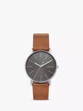 Skagen Signatur men's leather strap watch 40mm, imported from the UK