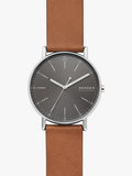 Skagen Signatur men's leather strap watch 40mm, imported from the UK