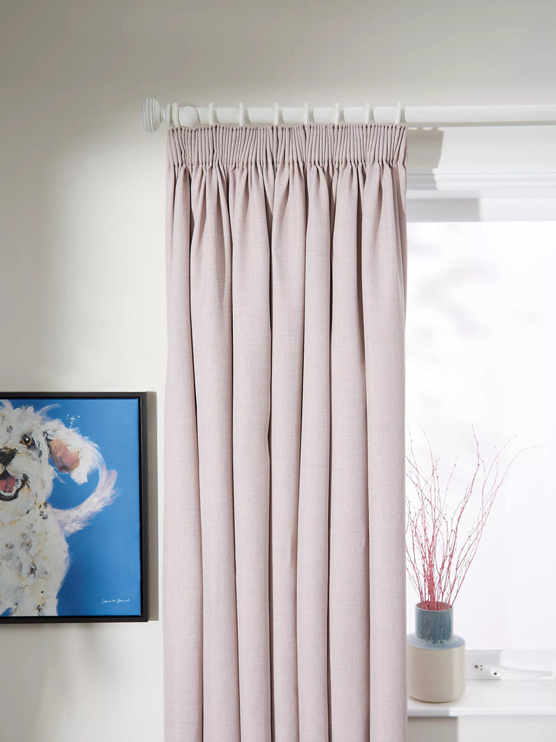 John Lewis Textured Weave Pair Blackout Lined Pencil Pleat Curtains