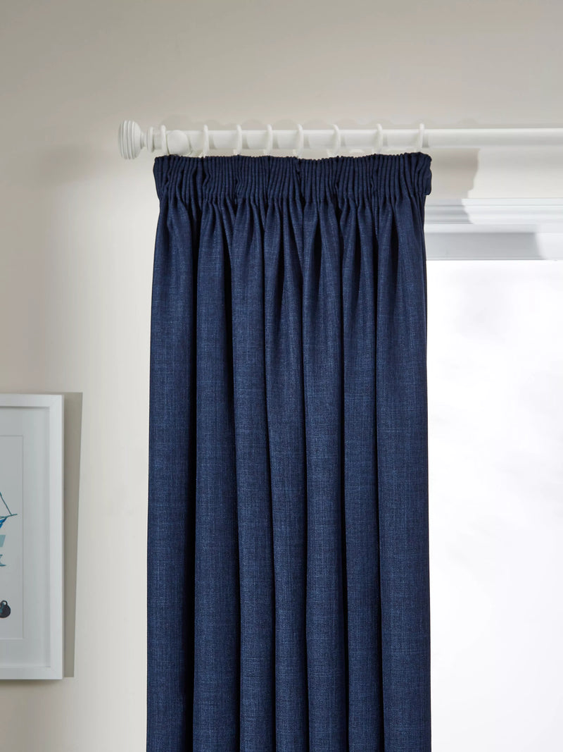 John Lewis Textured Weave Pair Blackout Lined Pencil Pleat Curtains