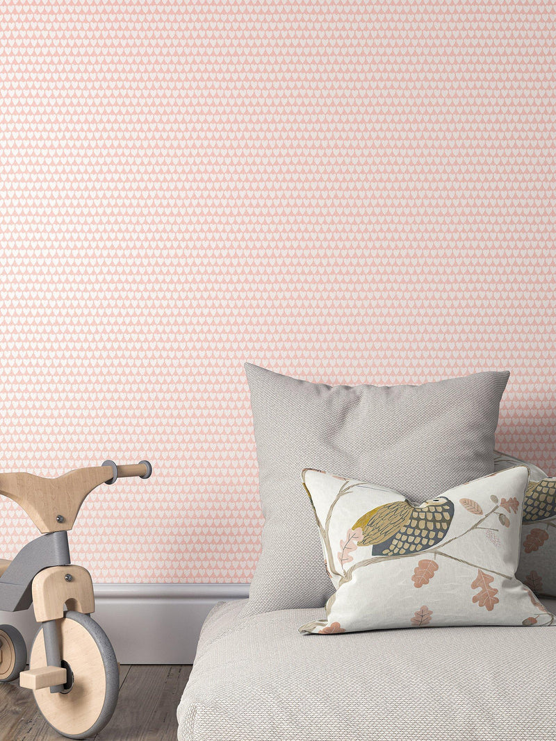 Harlequin Little Hearts wallpaper featuring delicate hand-drawn hearts, UK version