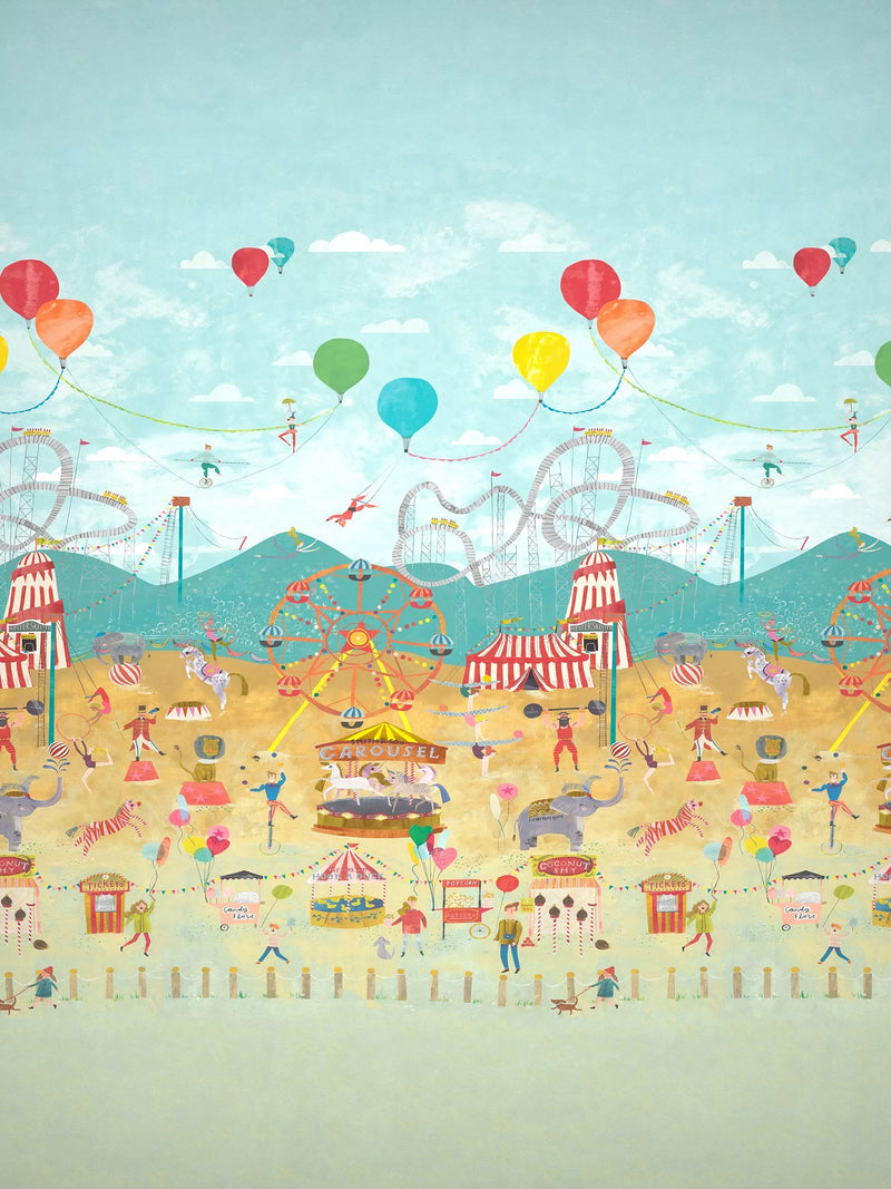 Harlequin circus themed wallpaper panel, UK version