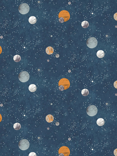 John Lewis Space-Themed Wallpaper with Planets and Metallic Stars for Bedrooms- Buy online at McGrocer