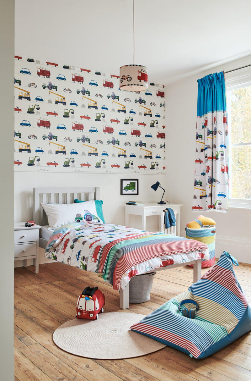 Harlequin motor-inspired wallpaper with vehicle design, UK version