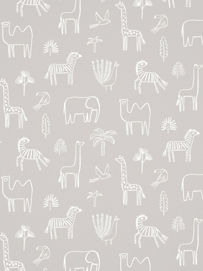 Harlequin funky jungle wallpaper with African animals, UK version
