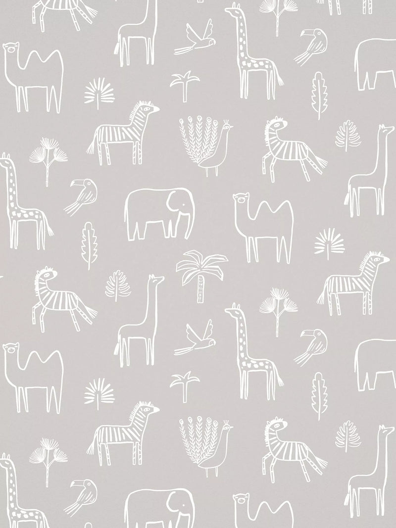 Harlequin funky jungle wallpaper with African animals, UK version