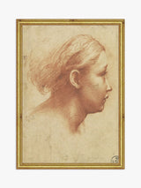 John Lewis Brookpace Lascelles Raphael 'Parmigiano Drawing' Wood Framed Print, 26 x 18cm, Natural/Gold- Buy online at McGrocer