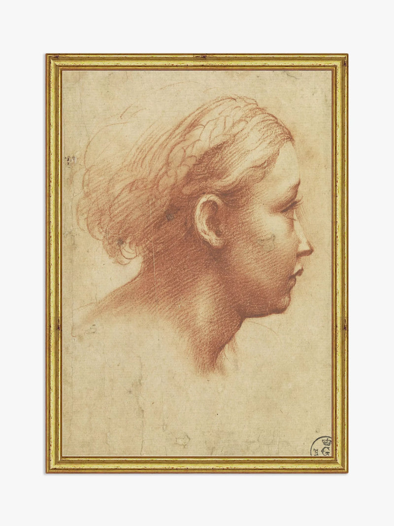 Brookpace Lascelles framed print Raphael drawing 26x18cm, imported from the UK