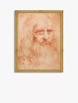 John Lewis Brookpace Lascelles Leonardo da Vinci Portrait of a Man Wood Framed Print Red/Gold 26 x 19cm- Buy online at McGrocer