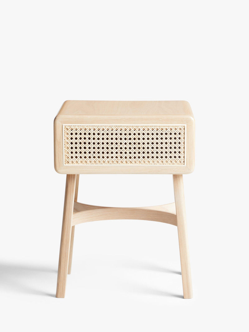 John Lewis rattan storage bedside table with natural finish, UK version