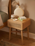 John Lewis rattan storage bedside table with natural finish, UK version