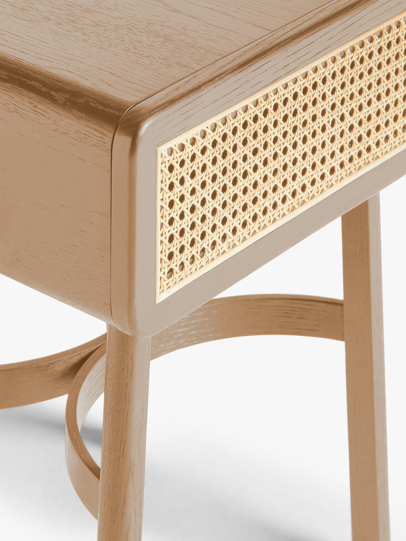 John Lewis rattan storage bedside table with natural finish, UK version