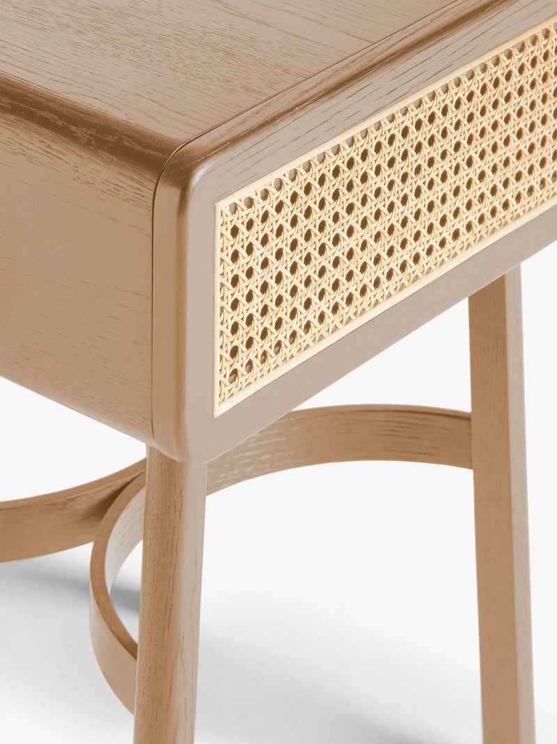 John Lewis rattan storage bedside table with natural finish, UK version