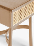 John Lewis rattan storage bedside table with natural finish, UK version