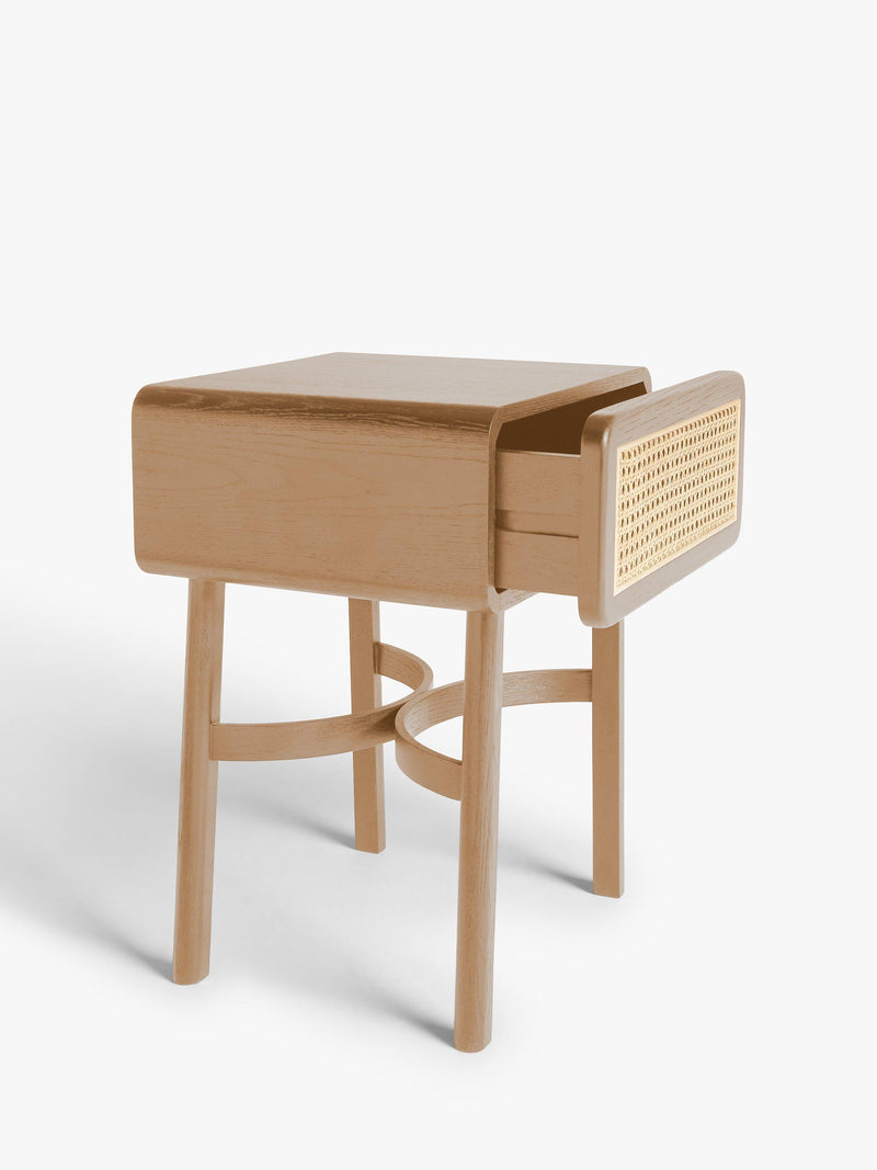 John Lewis rattan storage bedside table with natural finish, UK version
