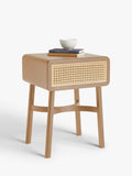 John Lewis rattan storage bedside table with natural finish, UK version