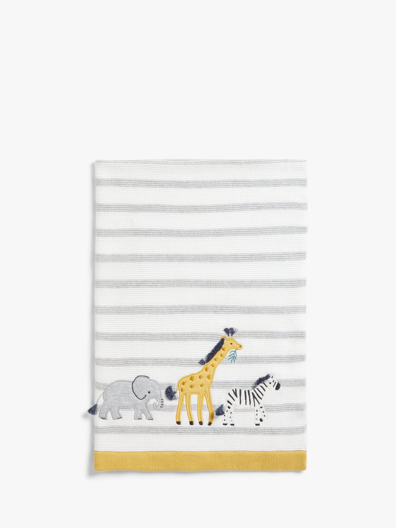 John Lewis Safari Friends cotton baby blanket, UK version