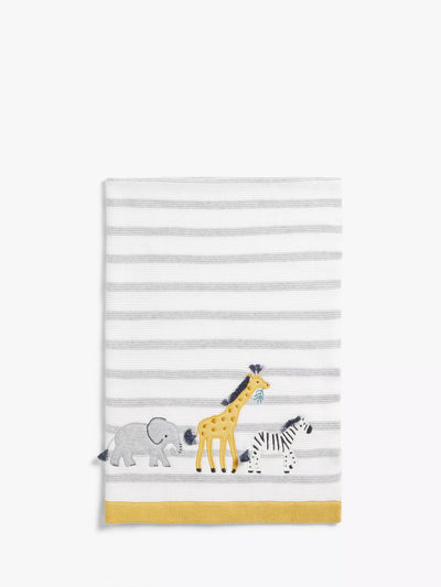 John Lewis John Lewis Safari Friends Cotton Blanket Pram 100 x 75cm- Buy online at McGrocer