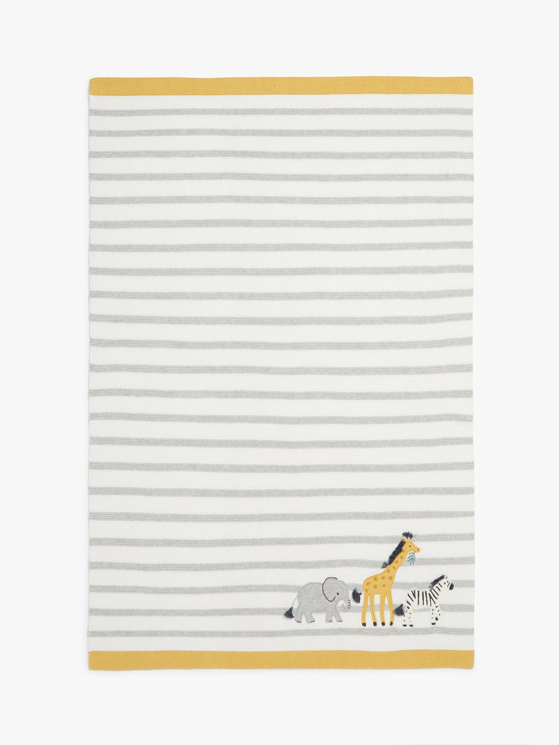 John Lewis Safari Friends cotton baby blanket, UK version