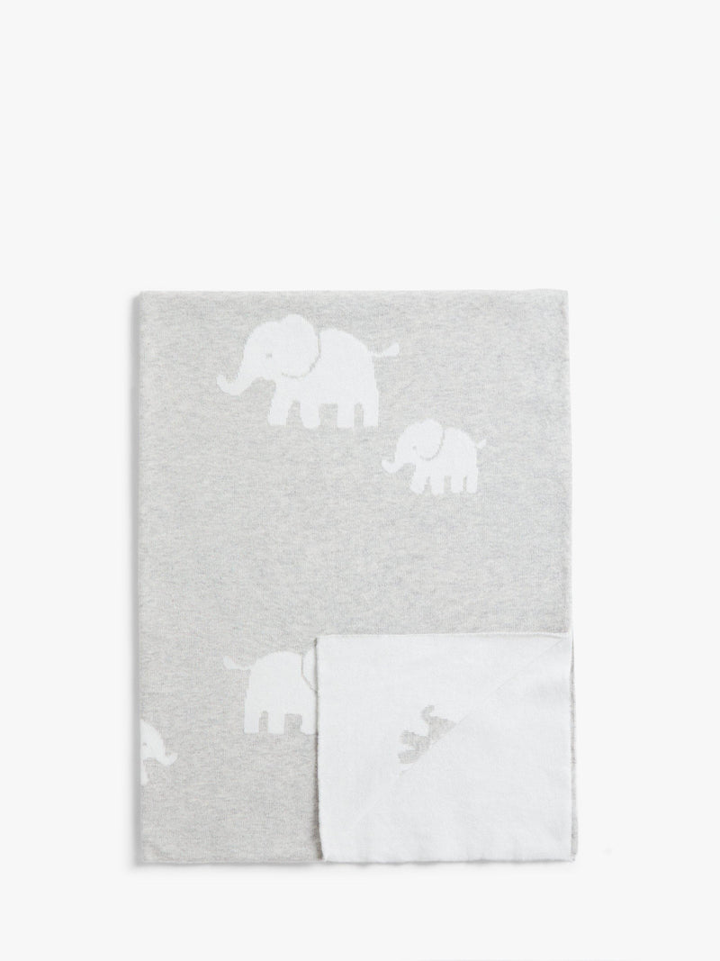 John Lewis Safari Elephant cotton baby blanket 100x75cm (British brand)