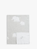 John Lewis Safari Elephant cotton baby blanket 100x75cm (British brand)