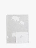John Lewis Safari Elephant cotton baby blanket 100x75cm (British brand)