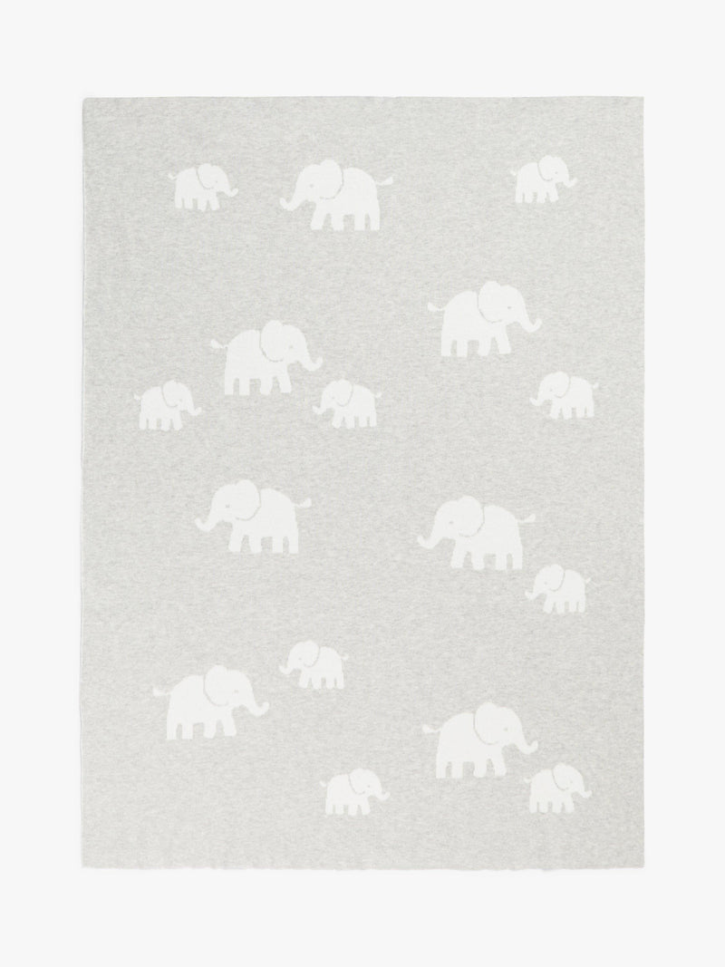 John Lewis Safari Elephant cotton baby blanket 100x75cm (British brand)