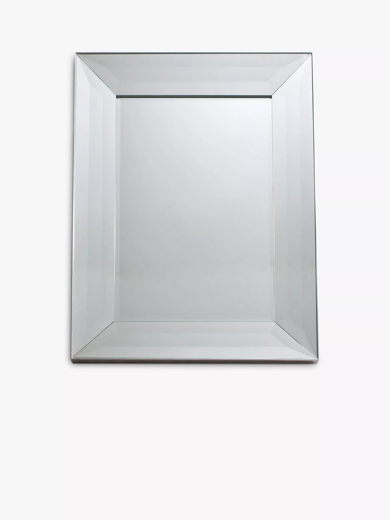 Gallery Direct Ferrara silver bevelled glass wall mirror 121x90.5cm, imported from the UK