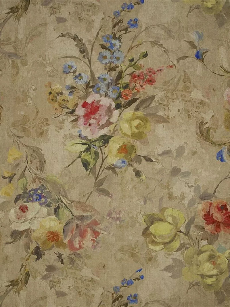 Designers Guild Veronese Naturale floral linen fabric, UK version