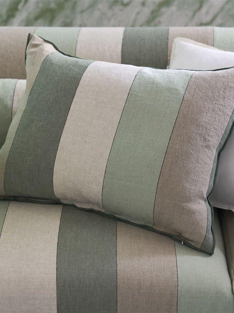 Designers Guild Brera Gessato linen furnishing fabric 140cm, imported from the UK