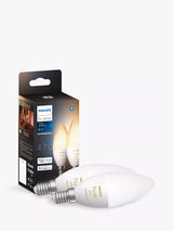John Lewis Philips Hue White Ambiance Smart LED Light Bulb B39 E14 5.2W Pack of 2- Buy online at McGrocer
