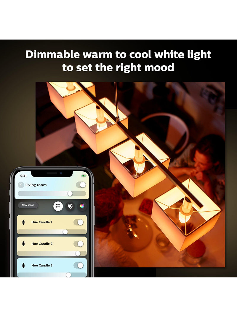 Philips Hue White Ambiance smart LED bulb pack of 2 E14 - British product