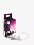 Philips Hue smart colour changing LED bulb candle E14 2-pack, imported from the UK