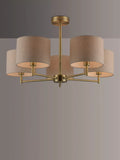 John Lewis Blakely ceiling light with linen shades, imported from the UK