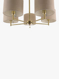 John Lewis Blakely ceiling light with linen shades, imported from the UK